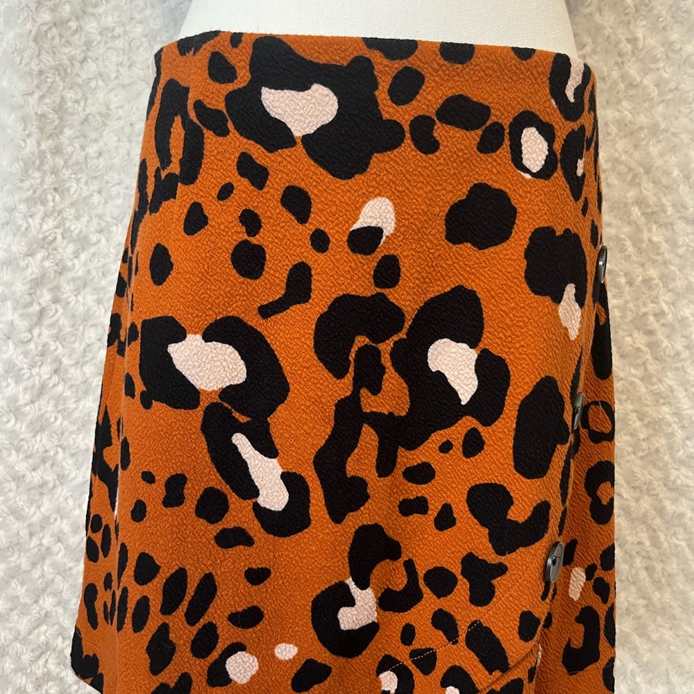 Anthropologie Maeve Leopard Print Mini Skirt Size Large